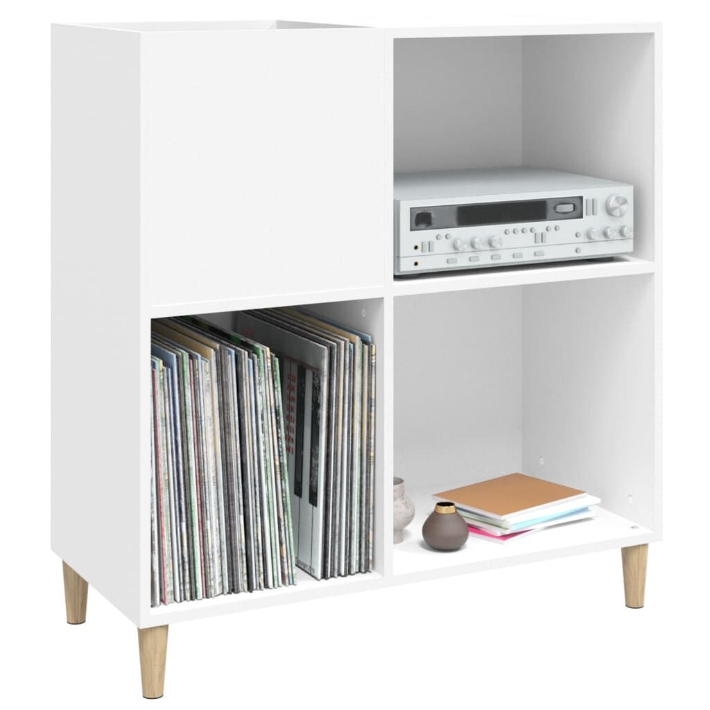 vidaXL Platenkast 84,5x38x89 cm bewerkt hout wit