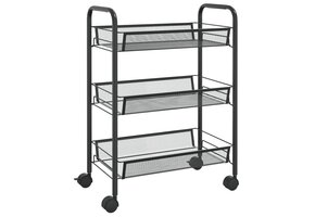 Keukentrolley 3-laags IJzer Zwart - 50% Korting