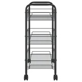 vidaXL Keukentrolley 3-laags 46x26x64 cm ijzer zwart