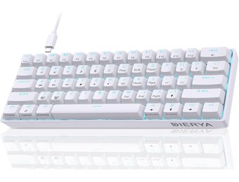 DIERYA DK61se Gaming Toetsenbord,60% Mechanisch Toetsenbord met Blue Clicky Switch,Ultra-compacte MiMi 61 Toetsen, Anti-Ghosting,Type C-Datakabel, Amerikaanse Lay-Out voor pc,Windows