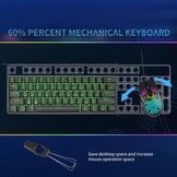 DIERYA DK61se Gaming Toetsenbord,60% Mechanisch Toetsenbord met Blue Clicky Switch,Ultra-compacte MiMi 61 Toetsen, Anti-Ghosting,Type C-Datakabel, Amerikaanse Lay-Out voor pc,Windows