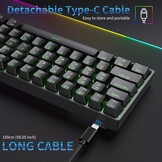 DIERYA DK61se Gaming Toetsenbord,60% Mechanisch Toetsenbord met Blue Clicky Switch,Ultra-compacte MiMi 61 Toetsen, Anti-Ghosting,Type C-Datakabel, Amerikaanse Lay-Out voor pc,Windows
