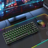 DIERYA DK61se Gaming Toetsenbord,60% Mechanisch Toetsenbord met Blue Clicky Switch,Ultra-compacte MiMi 61 Toetsen, Anti-Ghosting,Type C-Datakabel, Amerikaanse Lay-Out voor pc,Windows