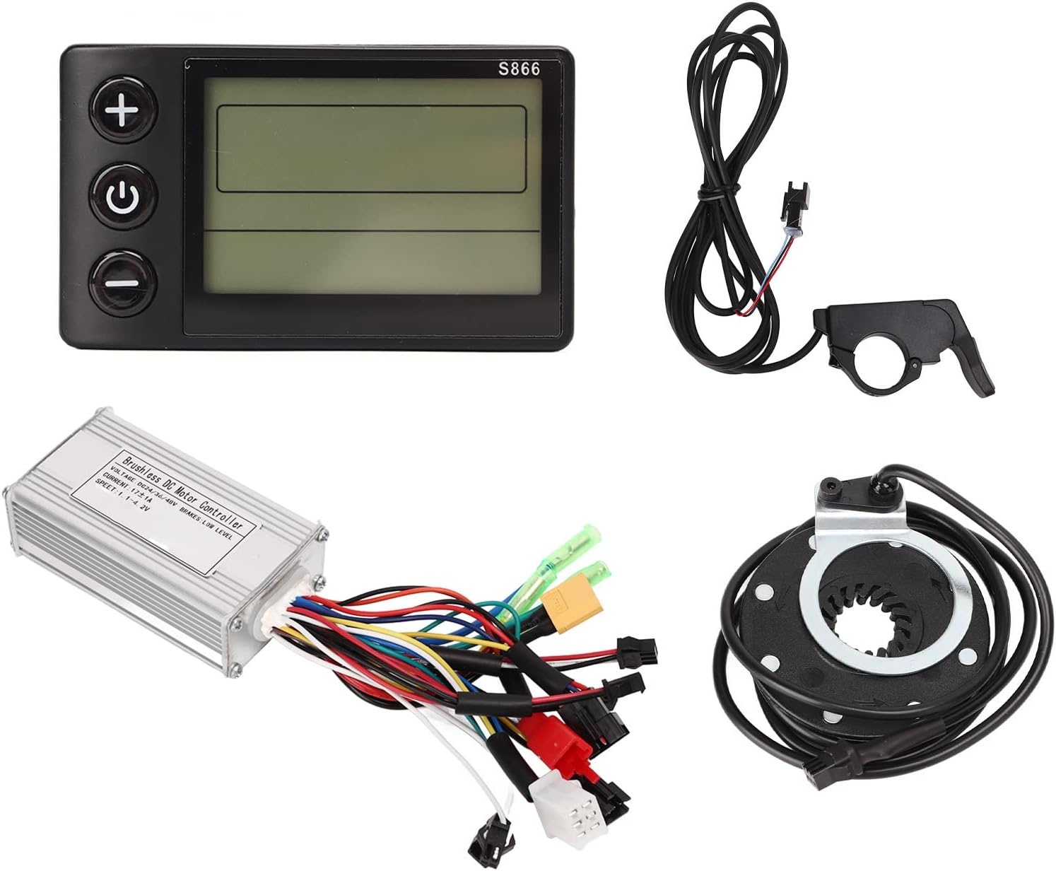 BuyWeek Elektrische Fiets Controller Kit met S866 LCD Display, 24/36/48V, 250W/350W, 17A