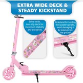 BELEEV V1 Kinderstep 2 Wielige Inklapbare Atep voor Meisjes en Jongens, 3 Verstelbare Hoogtes, LED Lichtgevende Wielen, Lichtgewicht Stevig Frame, Scooter met Standaard van 3-12 Jaar Oud, Light Pink