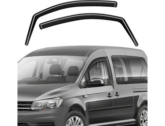 GEARMONSTER Winddeflector voor Caddy 2005-2018, autoruiten, regenbescherming, geïntegreerde deflectoren, geïntegreerde windgeleider