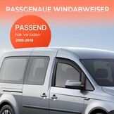 GEARMONSTER Winddeflector voor Caddy 2005-2018, autoruiten, regenbescherming, geïntegreerde deflectoren, geïntegreerde windgeleider