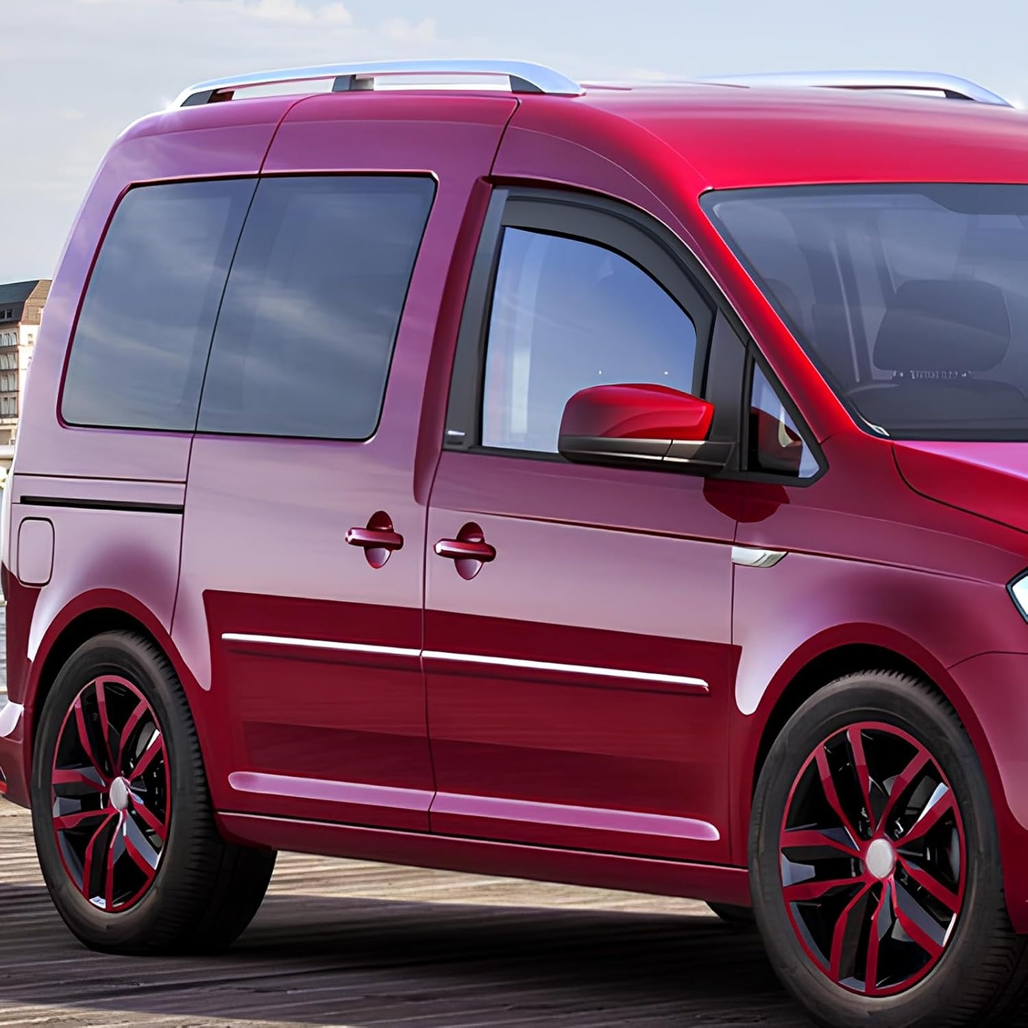 GEARMONSTER Winddeflector voor Caddy 2005-2018, autoruiten, regenbescherming, geïntegreerde deflectoren, geïntegreerde windgeleider