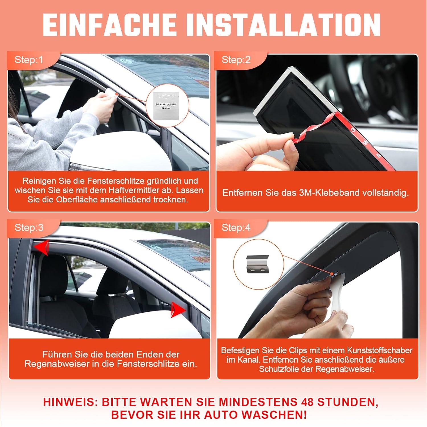 GEARMONSTER Winddeflector voor Caddy 2005-2018, autoruiten, regenbescherming, geïntegreerde deflectoren, geïntegreerde windgeleider