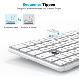 Bluetooth-Mac-toetsenbord, OMOTON draadloos toetsenbord en voor Apple MacBook Pro/Air, iMac, iMac Pro, Mac Mini/Pro, oplaadbaar met 3 bluetooth-kanalen, QWERTZ DE-lay-out