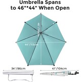 G4Free XL Strandparasol met UPF 50+ en Universele Klem - Blauw/Zilver