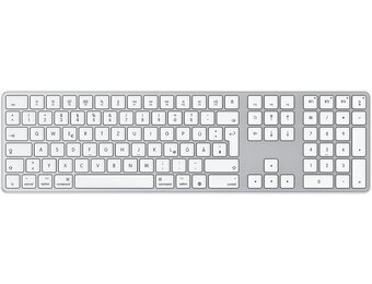 Bluetooth-Mac-toetsenbord, OMOTON draadloos toetsenbord en voor Apple MacBook Pro/Air, iMac, iMac Pro, Mac Mini/Pro, oplaadbaar met 3 bluetooth-kanalen, QWERTZ DE-lay-out