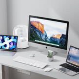 OMOTON Bluetooth QWERTZ-DE Toetsenbord voor Mac OS (MacBook Air/Pro/iMac/Pro), Draadloos Met 3 Kanalen, KB515 voor Mac, Duits, Wit