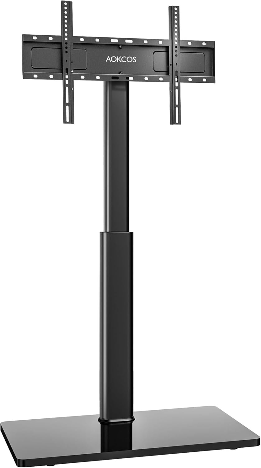 AOKCOS TV Standaard Vloer voor 42-85 inch, Draaibaar Kantelbaar Hoogte Verstelbaar TV Stand Hoog Max VESA 600x400mm 50kg