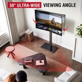 AOKCOS TV Standaard Vloer voor 42-85 inch, Draaibaar Kantelbaar Hoogte Verstelbaar TV Stand Hoog Max VESA 600x400mm 50kg
