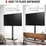 AOKCOS TV Standaard Vloer voor 42-85 inch, Draaibaar Kantelbaar Hoogte Verstelbaar TV Stand Hoog Max VESA 600x400mm 50kg