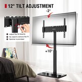 AOKCOS TV Standaard Vloer voor 42-85 inch, Draaibaar Kantelbaar Hoogte Verstelbaar TV Stand Hoog Max VESA 600x400mm 50kg