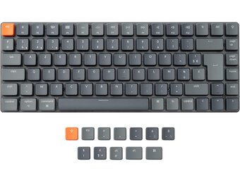 Keychron K3 Ultradun, draadloos mechanisch toetsenbord, 75% design, bekabeld, Bluetooth/USB-toetsenbord met RGB-achtergrondverlichting, Hot Swappable laag profiel optische schakelaar rood voor Mac