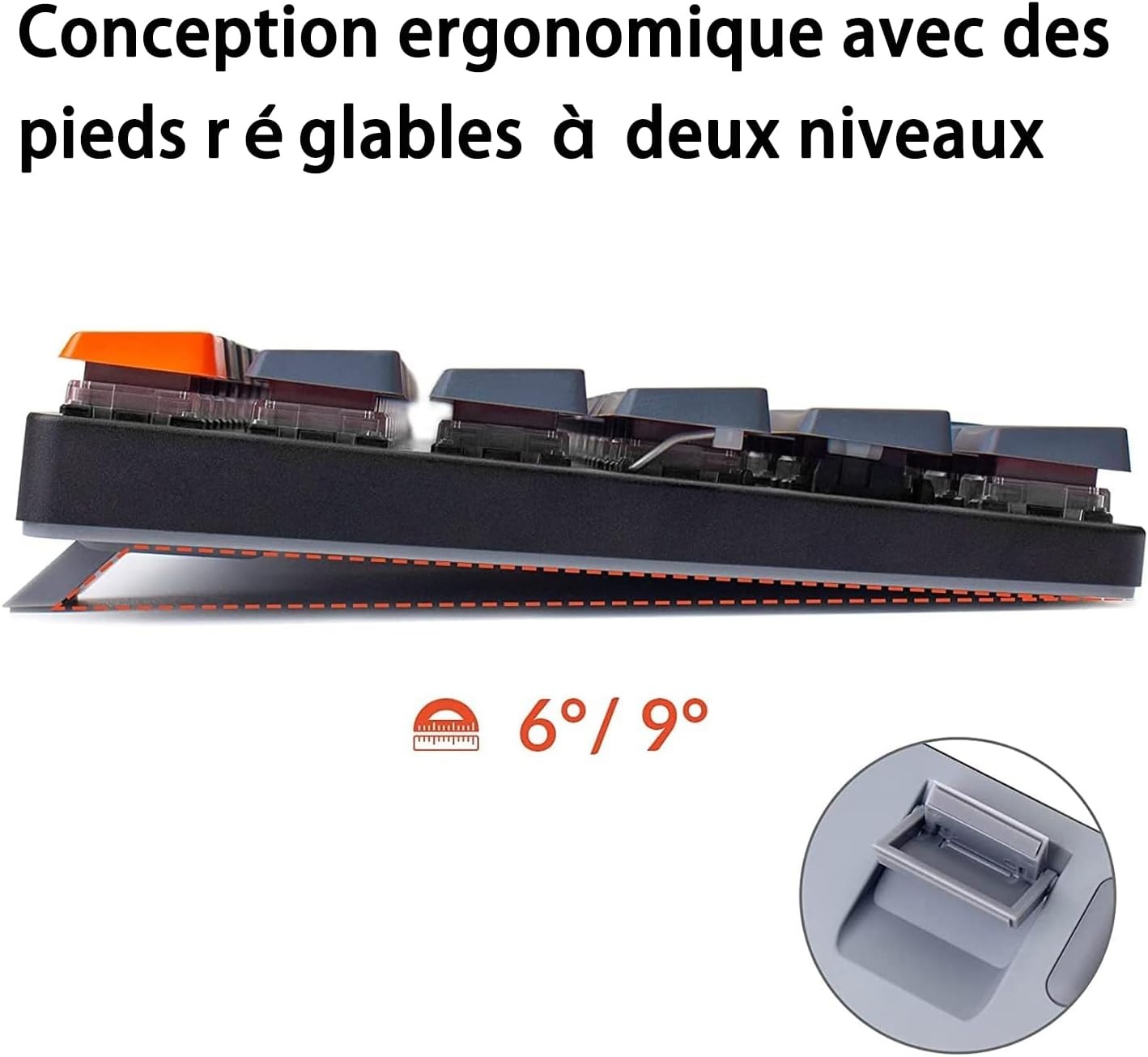 Keychron K3 Ultradun, draadloos mechanisch toetsenbord, 75% design, bekabeld, Bluetooth/USB-toetsenbord met RGB-achtergrondverlichting, Hot Swappable laag profiel optische schakelaar rood voor Mac
