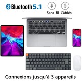 Keychron K3 Ultradun, draadloos mechanisch toetsenbord, 75% design, bekabeld, Bluetooth/USB-toetsenbord met RGB-achtergrondverlichting, Hot Swappable laag profiel optische schakelaar rood voor Mac