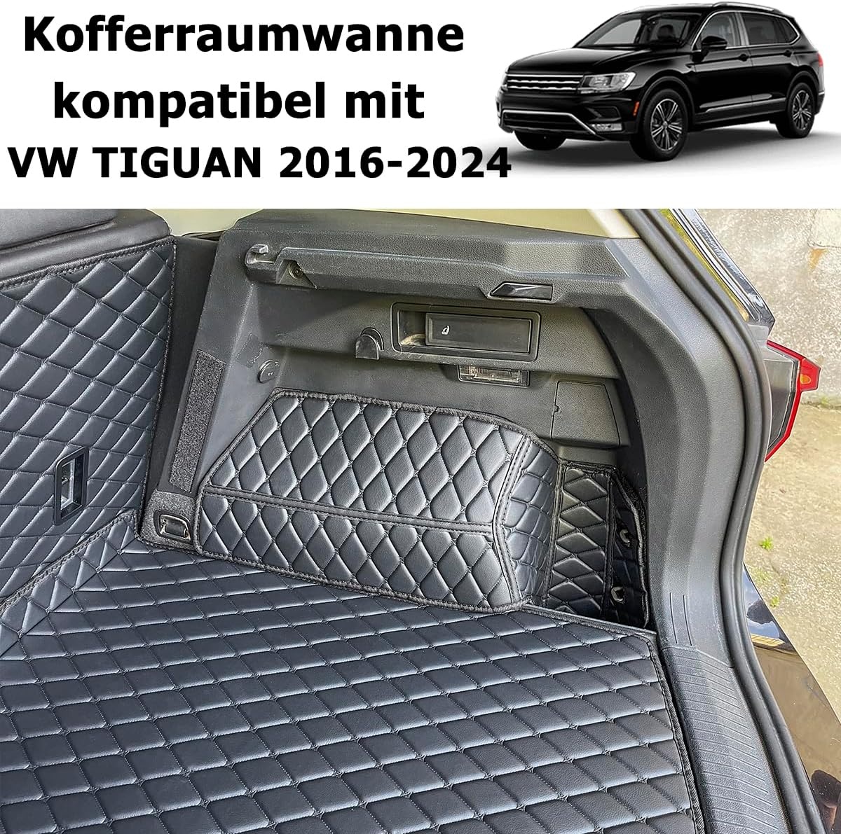 Kofferbakmat compatibel met VW TIGUAN II (2) 2016-2024 bovenste laadbodem (AD1)