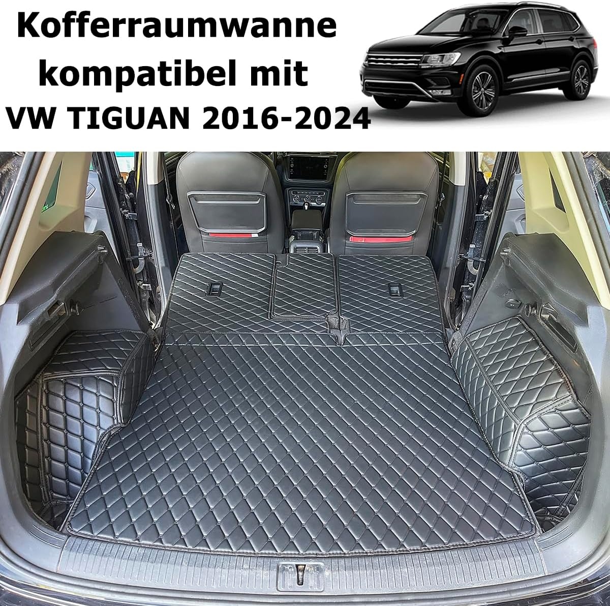 Kofferbakmat compatibel met VW TIGUAN II (2) 2016-2024 bovenste laadbodem (AD1)