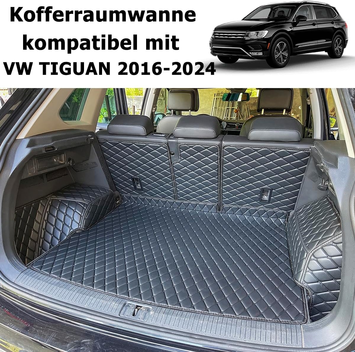 Kofferbakmat compatibel met VW TIGUAN II (2) 2016-2024 bovenste laadbodem (AD1)