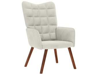 vidaXL Relaxstoel fluweel crèmekleurig