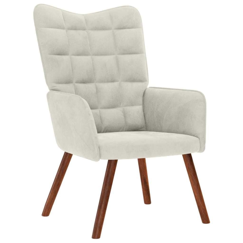 vidaXL Relaxstoel fluweel crèmekleurig