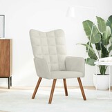 vidaXL Relaxstoel fluweel crèmekleurig