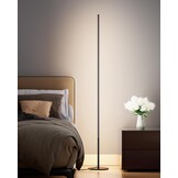 EDISHINE Staande lamp voor woonkamer, dimbare LED staande lamp, moderne vloerlamp met voetschakelaar, 3000K warm wit, 1100 lumen, 147cm lichtzuil voor woonkamer, slaapkamer en kantoor.