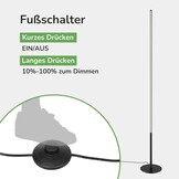 EDISHINE Staande lamp voor woonkamer, dimbare LED staande lamp, moderne vloerlamp met voetschakelaar, 3000K warm wit, 1100 lumen, 147cm lichtzuil voor woonkamer, slaapkamer en kantoor.