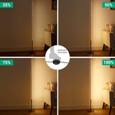 EDISHINE Staande lamp voor woonkamer, dimbare LED staande lamp, moderne vloerlamp met voetschakelaar, 3000K warm wit, 1100 lumen, 147cm lichtzuil voor woonkamer, slaapkamer en kantoor.