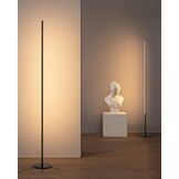EDISHINE Staande lamp voor woonkamer, dimbare LED staande lamp, moderne vloerlamp met voetschakelaar, 3000K warm wit, 1100 lumen, 147cm lichtzuil voor woonkamer, slaapkamer en kantoor.