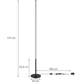 EDISHINE Staande lamp voor woonkamer, dimbare LED staande lamp, moderne vloerlamp met voetschakelaar, 3000K warm wit, 1100 lumen, 147cm lichtzuil voor woonkamer, slaapkamer en kantoor.