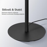 EDISHINE Staande lamp voor woonkamer, dimbare LED staande lamp, moderne vloerlamp met voetschakelaar, 3000K warm wit, 1100 lumen, 147cm lichtzuil voor woonkamer, slaapkamer en kantoor.