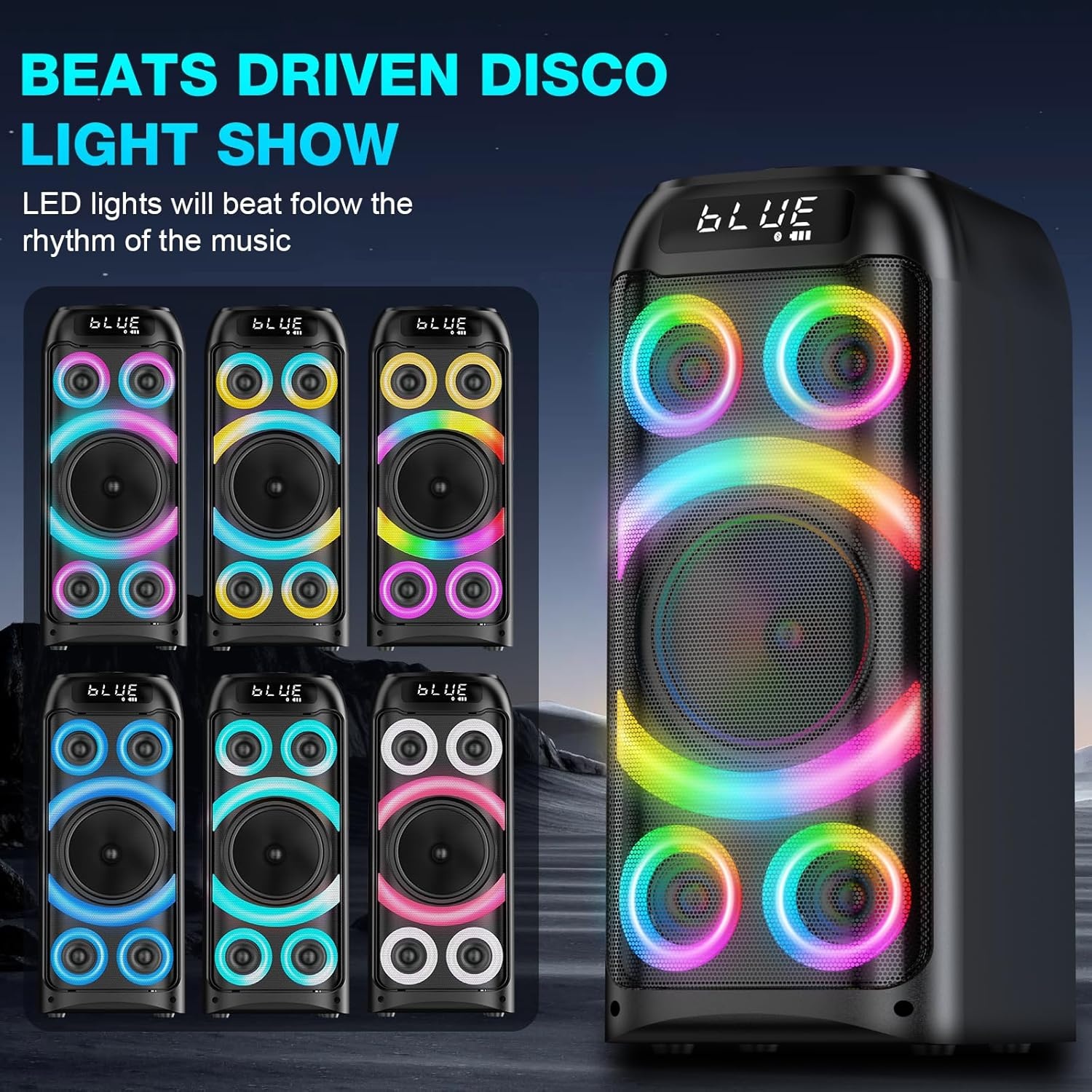 BOHINI T77 Draadloze Bluetooth Speaker met Subwoofer, 160W Piekvermogen, Zwart