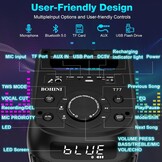 BOHINI T77 Draadloze Bluetooth Speaker met Subwoofer, 160W Piekvermogen, Zwart