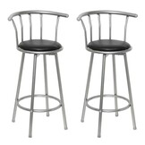 vidaXL Barstoelen 2 st kunstleer zwart