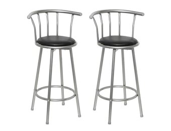 vidaXL Barstoelen 2 st kunstleer zwart