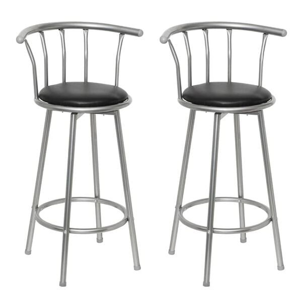 vidaXL Barstoelen 2 st kunstleer zwart