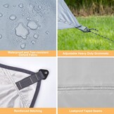 WADEO Camping Tarp 3.6 x 4.8m Waterdicht UV-bestendig Grijs