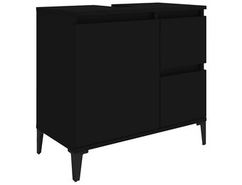 vidaXL Badkamerkast 65x33x60 cm bewerkt hout zwart
