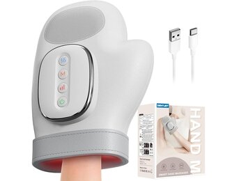 Slimme Handmassager met Warmtecompressieverlichting, voor Artritis & Carpale Tunnel Verlichting, Elektrische Shiatsu Pols/Vinger/Palm Massager