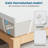 FRIDEKO Matrastopper, 140 x 200 cm, 5 cm hoogte matrastopper, H2 en H3, gel traagschuim topper, afneembare en wasbare overtrek, geschikt voor boxspringbed, slaapbanken