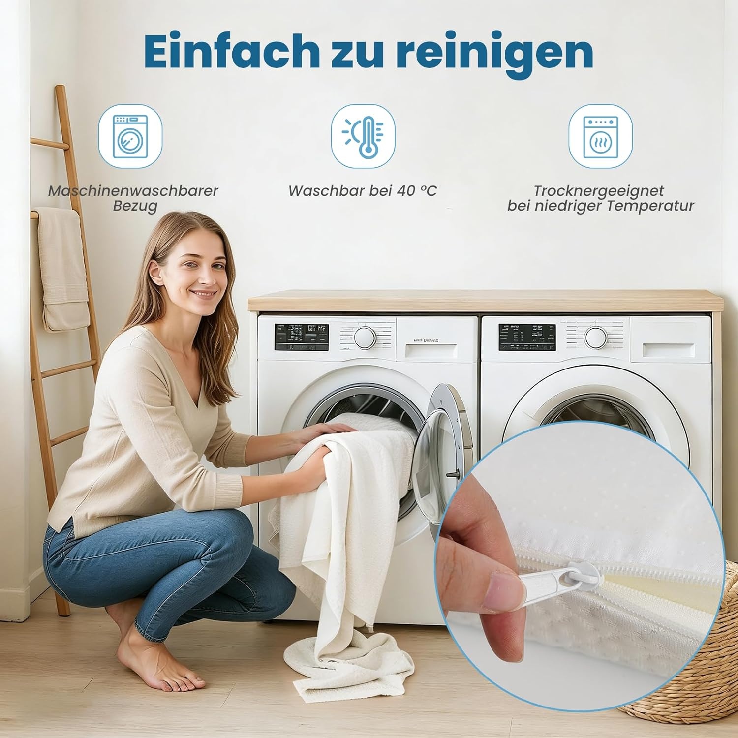 FRIDEKO Matrastopper, 140 x 200 cm, 5 cm hoogte matrastopper, H2 en H3, gel traagschuim topper, afneembare en wasbare overtrek, geschikt voor boxspringbed, slaapbanken