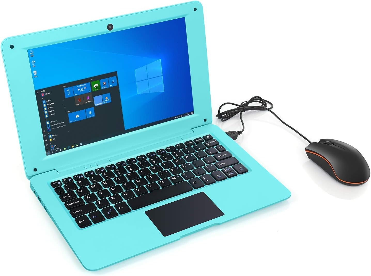 Bigmac Windows 10 Computer Laptop Mini 10,1 inch 32 GB ultradun en licht Netbook Intel Quad Core CPU PC HDMI WiFi USB Netflix YouTube (blauw)