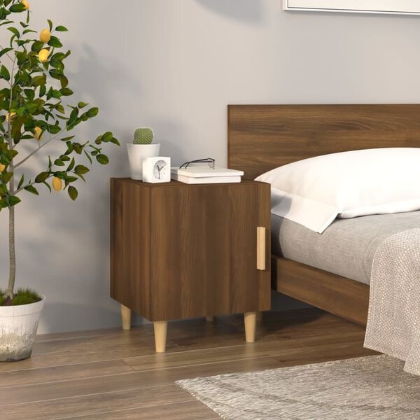 vidaXL Nachtkastje bewerkt hout bruin eikenkleur