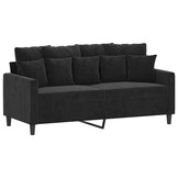 Tweezitsbank 140 cm fluweel zwart met 35% korting