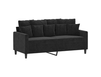 Tweezitsbank 140 cm fluweel zwart met 35% korting